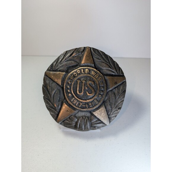 WWI US Veteran Grave Marker 1917–1918 Cast Iron Star Luzerne County Antique - Picture 2 of 16